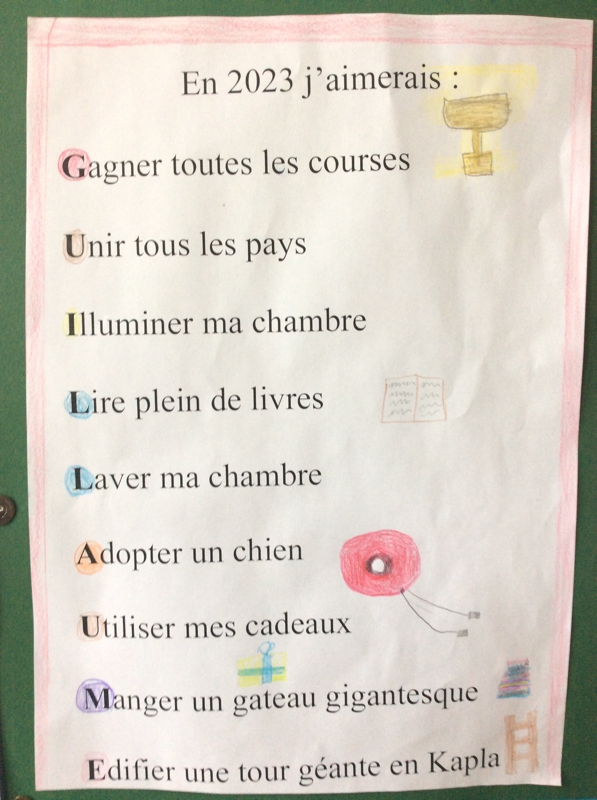 Acrostiches École Jacqueline Fleury Versailles